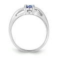 thumbnail image 2 of Solid 14k White Gold 6x4 Oval Gemstone Ring Band with CZ Cubic Zirconia Size 8, 2 of 5