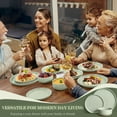 thumbnail image 4 of Vesteel 18-Piece Dinnerware Set, Ceramic Plates and Bowls Set for 6, Speckled Stoneware Dishes Set for Family, Microwave & Dishwasher Safe - Light Green, 4 of 10