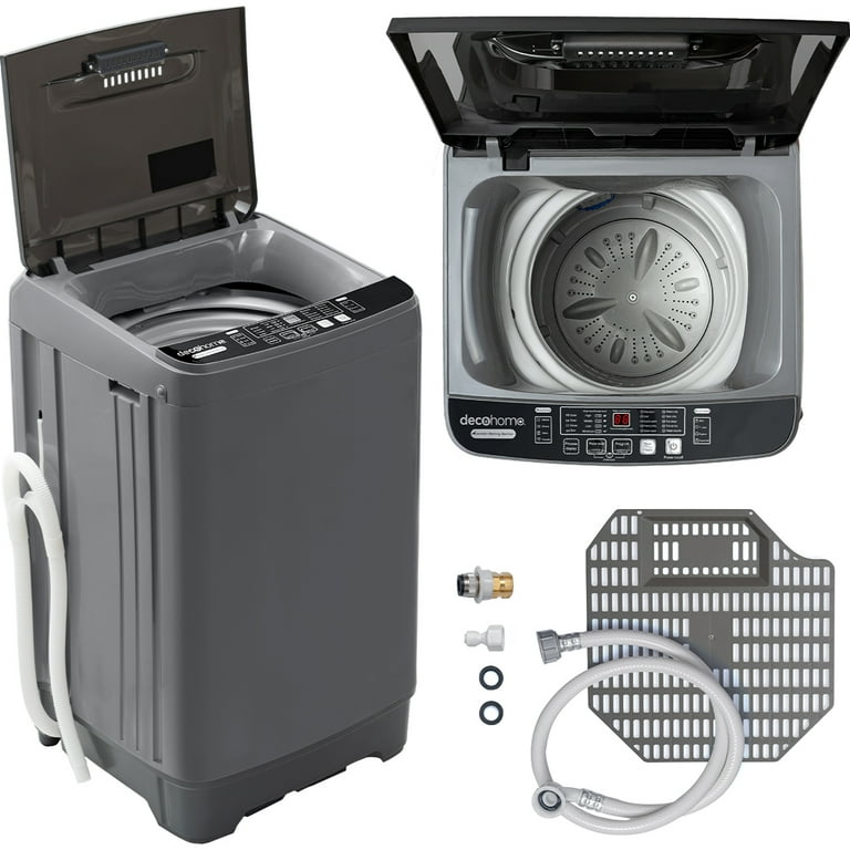 Open Box Deco Home Fully Automatic Portable Washing Machine 1.8 cu. ft. 16 lb Capacity 10 Smart Cleaning Programs Water Inlet and Drain Pump