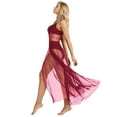 thumbnail image 2 of Eandarui Women Elegant Spaghetti Straps Ballet Dancing Flowy Maxi Long Dress Modern Latin Skater Burgundy L, 2 of 7