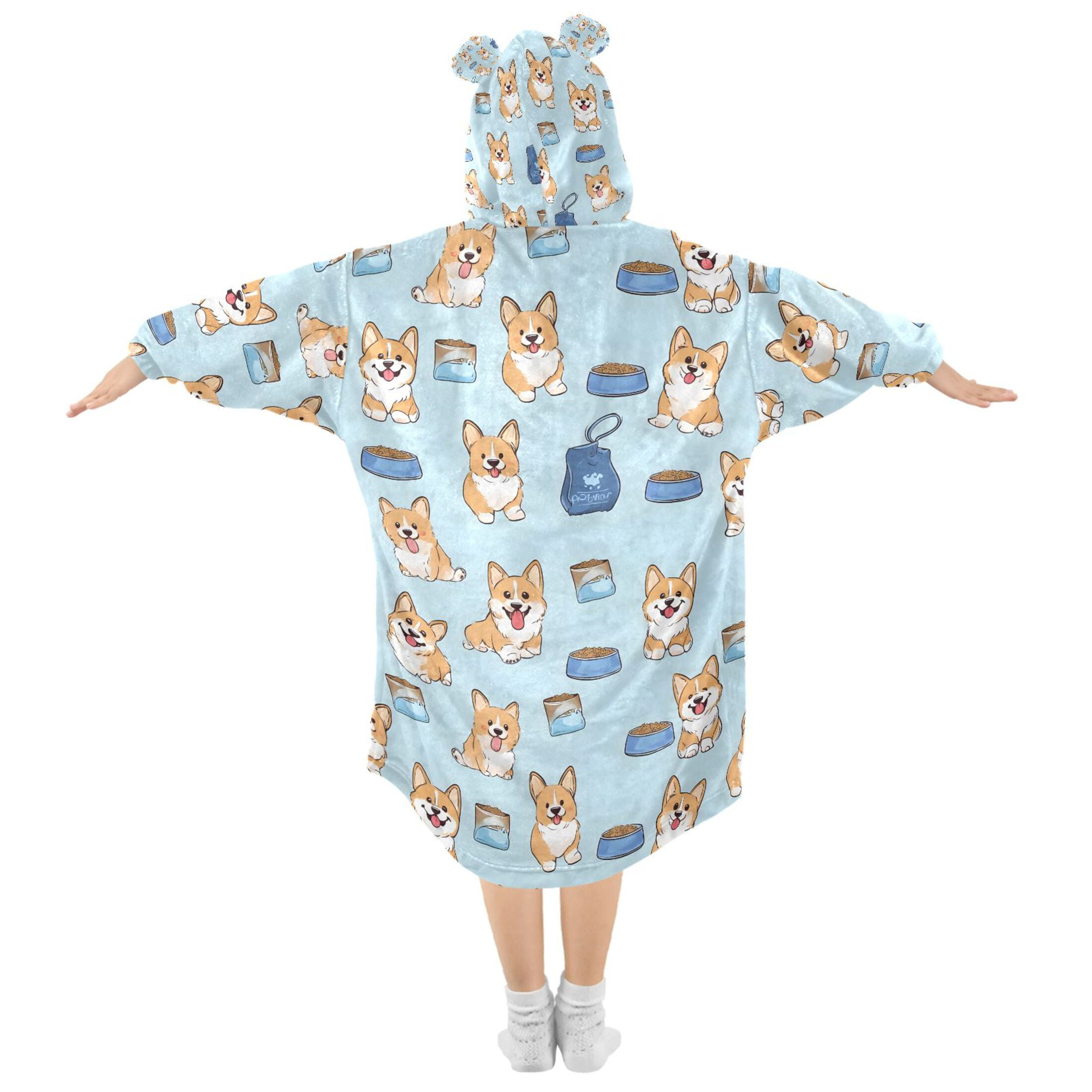 joogoo Wearable Blanket Hoodie for Cute Puppy Dogs Oversized Sherpa Hooded 3-14 YR M