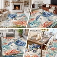 thumbnail image 5 of Coastal Sea Turtle Area Rug 5x7 FT, Non Slip Bedroom Throw Carpet, Rustic Vintage Nautical Starfish Coral Washable Soft Floor Carpet Non-Shedding Rug for Dining Room Bedside Classroom Desk, 5 of 9