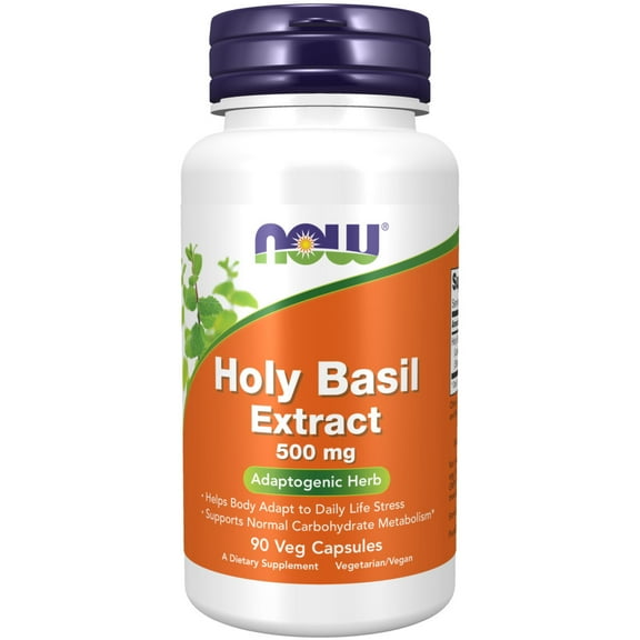 NOW Supplements, Holy Basil Extract 500 mg, 90 Veg Capsules
