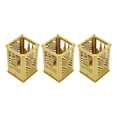 thumbnail image 4 of Metal Assembled Pen Holder, Gold Metal Material Innovative Pen Holder Quadrate Surfaces Plating Architectural Pattern  for School, 4 of 7