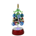 thumbnail image 2 of Ganz Light Up Christmas Tree With Ornaments - One Glass Tree With Twelve Ornaments 8.25 Inch, Glass - Santa Snowman Bear Ex25150 Blue, 2 of 3