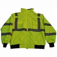 thumbnail image 2 of Petra Roc LBJ-C3-M Jacket Lime ANSI-ISEA & EN471 Class 3 Waterproof Bomber Jacket with Removable Fleece Liner, Medium, 2 of 3