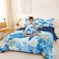 thumbnail image 4 of jejeloiu Watercolor Sea Turtle 7 Pieces Full Size Bedding Sets,Ocean Coral Fish Pattern Full Size Bed in a Bag For Boys,Blue White,Navy Blue Reversible, 4 of 7