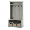 thumbnail image 5 of Twin Star Home 40" Hall Tree with Open Storage and Included Baskets, Fairfax Oak, 5 of 10