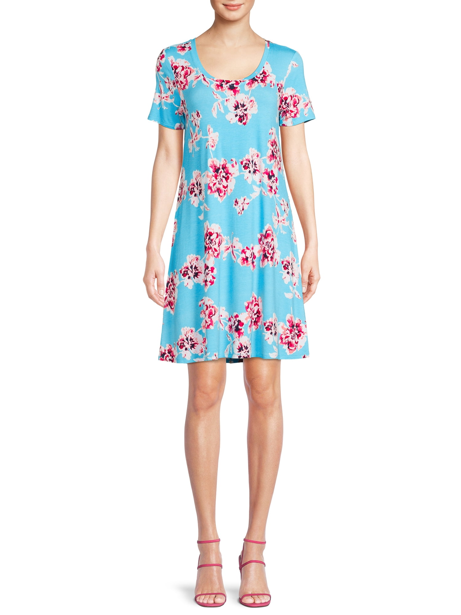 The Pioneer Woman Scoop Neck Dress with Short Sleeves, Women's