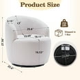 thumbnail image 3 of PORKISS Swivel Accent Chair, Armchair with Teddy Fabric, Barrel Chair with Black Powder Coating Metal Ring for Living Room, Bedroom, Ivory White, 3 of 8