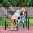 thumbnail image 5 of Metal American Flag Patio / Porch Bench with Wooden Slats - 46" Width, 24" Deep Seat, 5 of 6