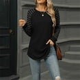 thumbnail image 3 of TKLPEHG Womens Tops Long Sleeve Crew Neck Raglan Sleeve Tunic Tops Loose Casual Fashion Classic Solid Color Lightweight Blouse (Black,L), 3 of 4