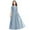 Blue, variant on CPNG Girls' Sophisticated Half-Sleeve Lace Bodice Floor-Length Chiffon Dress – Elegant Formal Gown for Flower Girl, Wedding Guest, Holiday Parties & Special Occasions