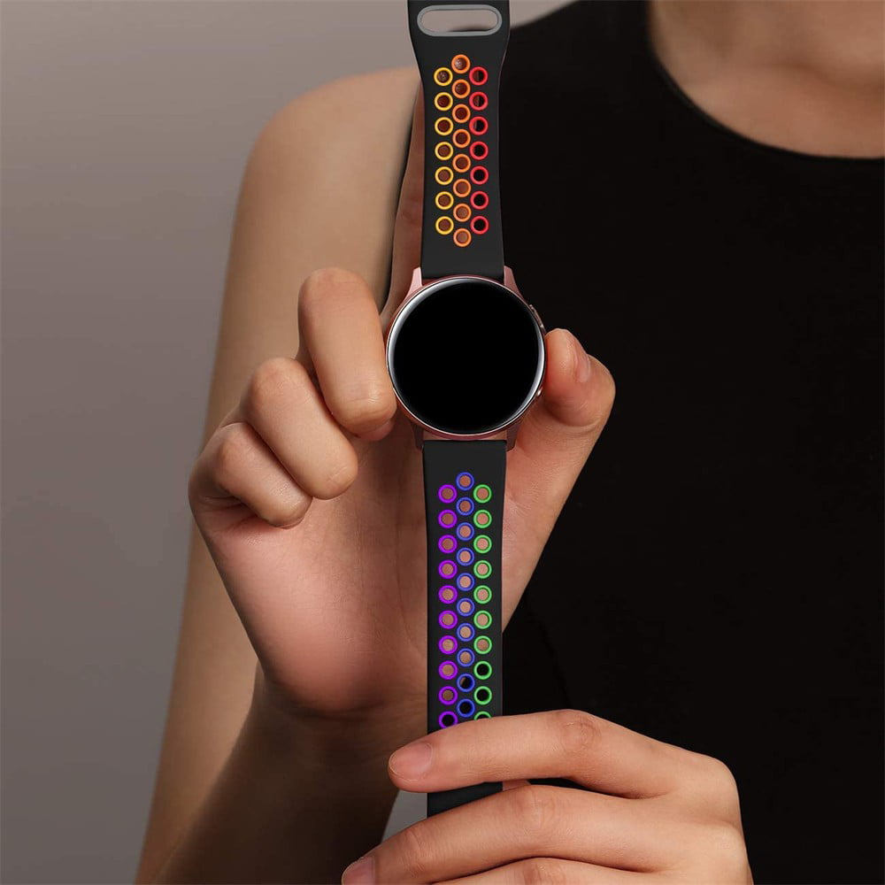 20/22mm Rainbow Printed Band For Samsung Galaxy Watch 4/5/5 Pro/classic/active  2/gear S3 Silicone Strap For Huawei Gt 2/2e/3 Pro - Watchbands - AliExpress