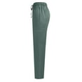 thumbnail image 5 of HKYNLAG Scrub Sets for Woman Solid Color V-Neck Short Sleeve Long Pants Nurse Uniform with Pock Green M, 5 of 7