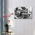 thumbnail image 2 of Canvas Prints Wall Art - Motorcycle/Motor Bike in Black and White Vintage/Retro Style | Modern Wall Decor/Home Decoration Stretched Gallery Canvas Wrap Giclee Print &amp; Ready to Hang - 12" x 1, 2 of 4