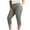 Gray, variant on Bosfbaoi Women's Capri Pants Sporty Casual Solid Color Elastic Waist Yoga Pants with Side Pockets