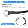 thumbnail image 3 of 1 Pc Cable Inversor de Batería 10 AWG Gauge 2.5FT 5/16" Lug Cable de Batería Universal para Automóvil Vehículo Barco RV Solar Cobre Estañado Negro, 3 of 7