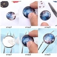 thumbnail image 4 of Pulseras de brazalete con bisel de 0,8 pulgadas y 6 cabujón de cristal transparente redondo de 20 mm para hombres y mujeres, color plateado., 4 of 9