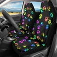 thumbnail image 2 of Yuyamidu 2 Pcs Car Seat Covers Set Colorful Dog Paw Vehicle Front Seat Protection Cute Auto Interior Accessories Universal fit Most Car SUV Van Truck, 2 of 7
