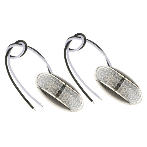 2 luces LED traseras intermitentes para remolque de coche blanco