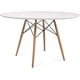 thumbnail image 1 of Mesa de Comedor Redonda 120 Grupo Microtec Blanca para 4 o 6 Personas Café Moderna Estilo Eames Patas de Madera Minimalista Moderna Grupo Microtec Mesa 120 Mesa 120, 1 of 4