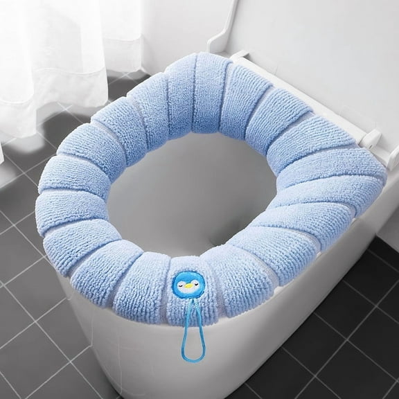 Solid Color Toilet Seat Cushion | Soft & Warm Comfort for Round & Elongated Toilets | Machine Washable & Non-Slip Design | Hygienic Bathroom Accessory