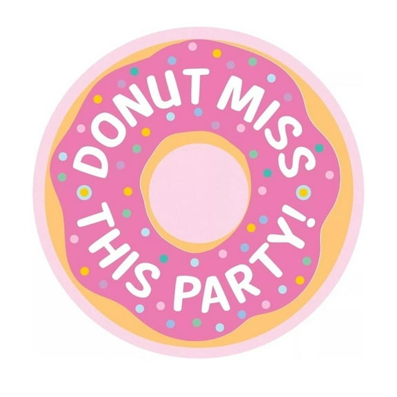 Donut Party Sweet Treats Food Cute Kids Birthday 8 Party Invitations w/Envelopes