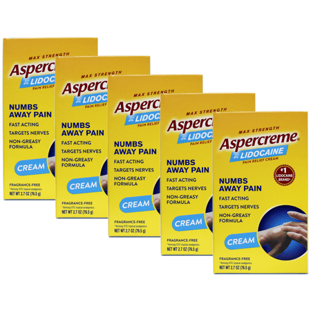 5 Pack - Aspercreme With Lidocaine Cream 2.7oz Each