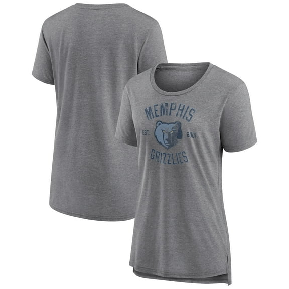 Women's Heather Gray Memphis Grizzlies Heritage Tri-Blend T-Shirt