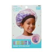 KISS Colors & Care Kids High Quality Satin Wide Band Bonnet – Tie Dye Pink Purple
