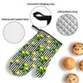 thumbnail image 3 of Daiia Lemons on Striped Pattern Oven Mitts and Pot Holders 4 pcs Set,High Heat Resistant 500 Degree Extra Thicken Long Kitchen Cotton Oven Glove, 3 of 6