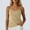 Khaki, variant on Women's Summer Solid Cross Front V-Neck Cami Top Spaghetti Strap Sleeveless Casual Top Khaki XXL