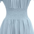 thumbnail image 4 of Women Renaissance Costumes Medieval Gothic Short Sleeve Square Neck Dress Victorian High Low Ruffle Halloween Dress, 4 of 5