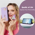 thumbnail image 6 of Decase for Samsung Galaxy A51 5G Wallet Case,Premium PU Leather Flip Cover with Card Slot,Rhinestone Dancing Girl Pattern Cover,Shockproof Solid Color Case,Purple, 6 of 7