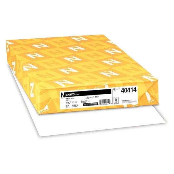 Paper 40414 Exact Index Card Stock, 110lb, 92 Bright, 11 x 17, 250 Sheets, White