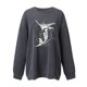 thumbnail image 5 of Gibobby Sudadera sin capucha y ocio Top con estampado a la para mujer, sudadera cálida de manga larga, camisa holgada informal con cuello redondo, de blusa (Gris, L), 5 of 5
