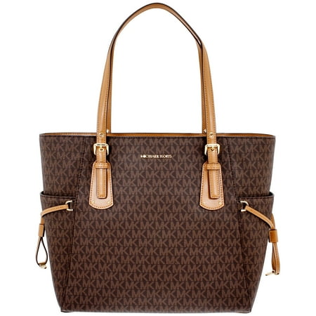 kors voyager shoulder canvas ladies michael bag brown