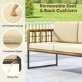 thumbnail image 4 of Gymax Set of Outdoor 4 Acacia Wood Sofa Set w/ Heavy Duty Metal Frame Soft Seat Beige, 4 of 5