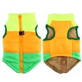 thumbnail image 4 of Chaleco de invierno para perros, impermeable, cálido, ropa para mascotas, suministros para mascotas, talla S, verde, amarillo y naranja, 4 of 7