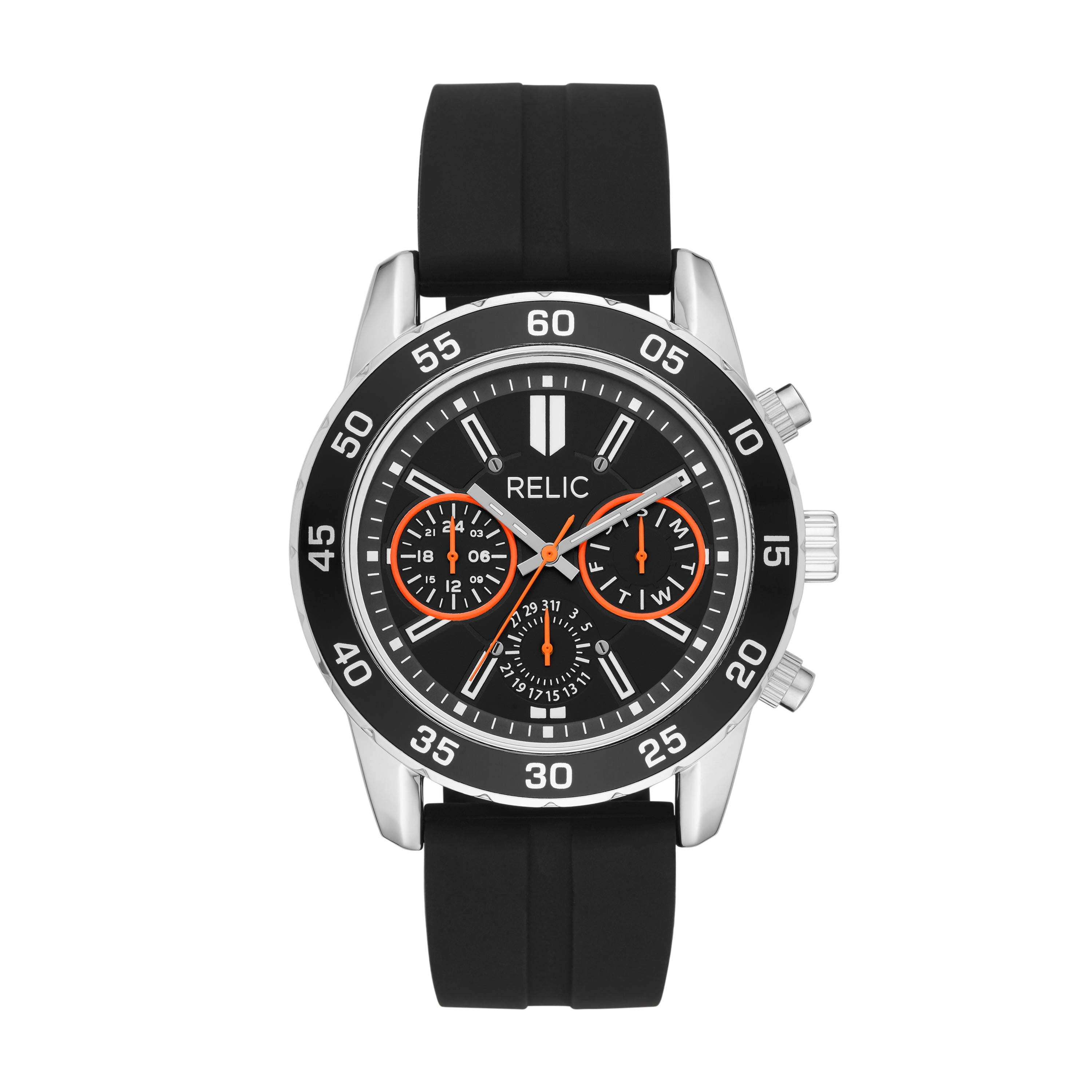fossil black silicone watch