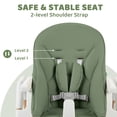 thumbnail image 2 of AILEEKISS Foldable High Chair for Baby, Toddler Eating Chair with Detachable Double Trays, Natural Green, 2 of 11