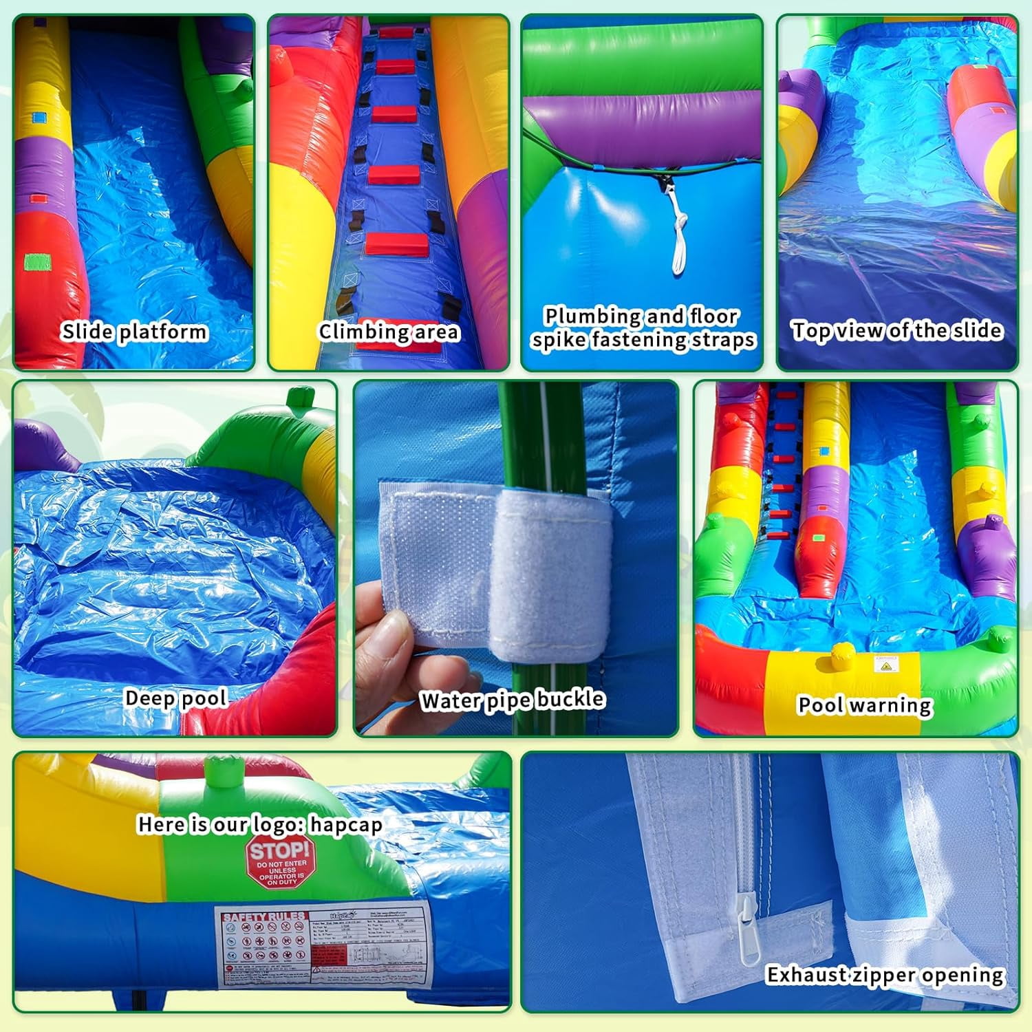 Hapcap Semi Commercial Inflatable Water slide Bounce House for Big Kids or Adults, Wet or Dry Outdoor Use