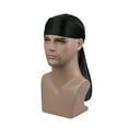 thumbnail image 4 of Toptie Silky Durag Headwraps Extra Long Tail Wide Straps for 360 Waves Do Rag-Hot Pink, 4 of 6