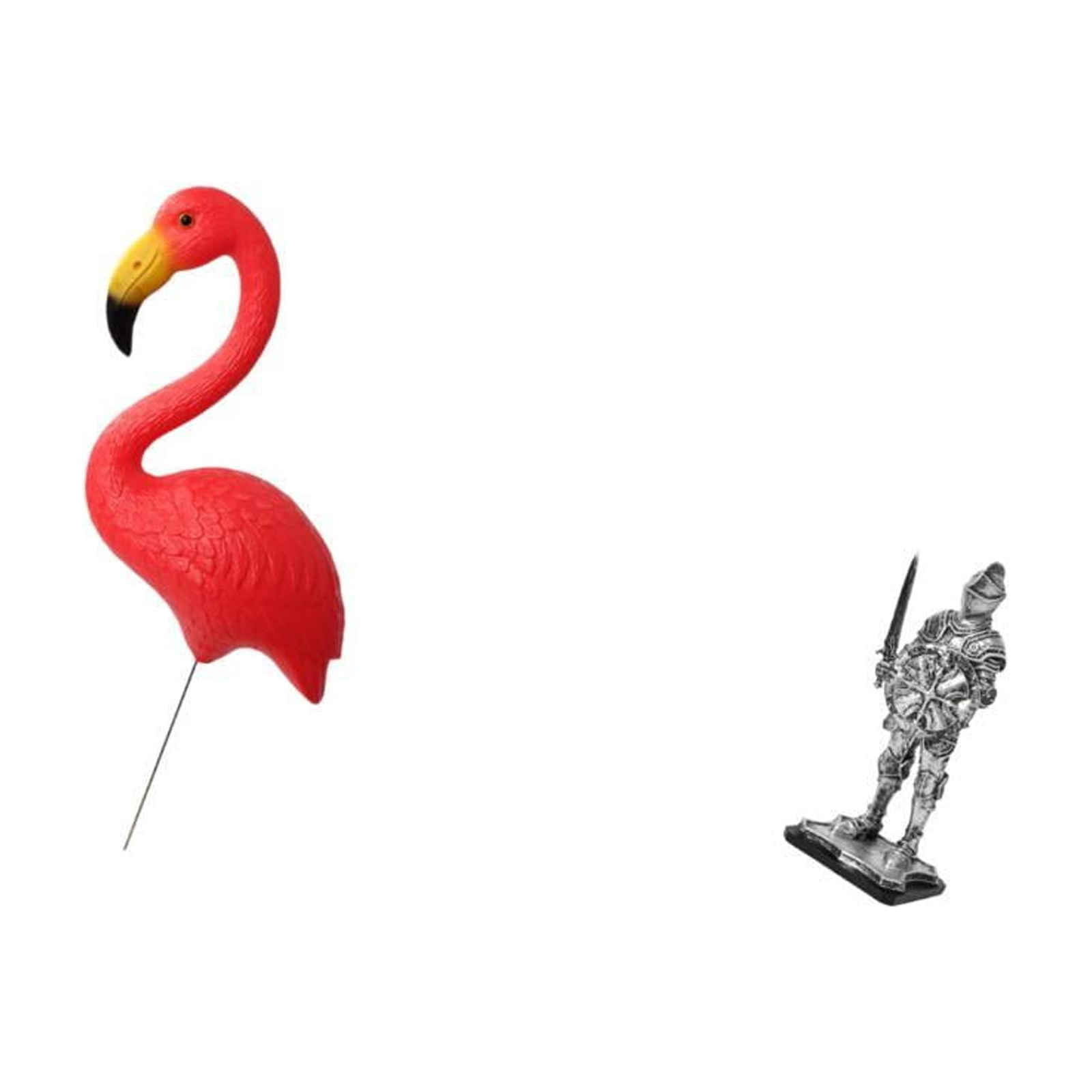 Miulika Bird Knight Statue Figurine Yard Art Ornament Flamingo Garden Stake Sculpture Vintage Creative Tabletop Entryway Bookshelf Office Desk Housewarming Gift