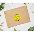 thumbnail image 2 of Darling Souvenir Round 45 Pcs Floral Thank You Stickers Personalized Wedding Bride Groom Names And Date Envelope Seals-Yellow, 2 of 4