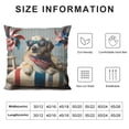 thumbnail image 5 of Orinice   of July Throw Pillow Cushion Cover, Jack Russell Celebrating Independence on an Old Glory Pillow with Sunglasses, Decorative Square Accent Pillow Case,  White, 5 of 5