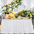 thumbnail image 4 of Dbuoem Tulle Table Skirt for Rectangular Tables White Pleated Table Cloth Wrinkle Free Tablecloth with Tutu Skirt, 4 of 8