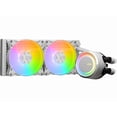 thumbnail image 3 of MSI MAG CoreLiquid E240 White - AIO ARGB CPU Liquid Cooler - Rotating Cap Design - 240mm Radiator - Dual 120mm ARGB PWM Fans - Intel LGA 1851/1700 Ready / AMD AM5 Compatible, 3 of 5