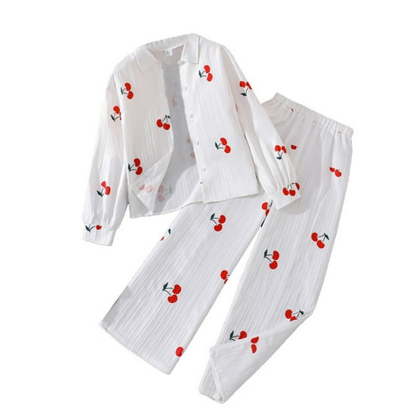 Afdoent Kid Girls Clothes Big Girls 2Pcs Outfits Long Sleeve Floral Button Down Shirts Coat Tops And Jogger Pants Outfits 7-8 Years